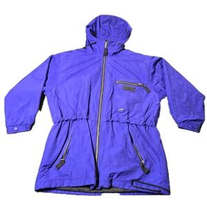 Vintage Eddie Bauer Jacket Womens Medium EBTEK Blue Full Zip Olefin Ski Parka